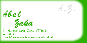 abel zaka business card